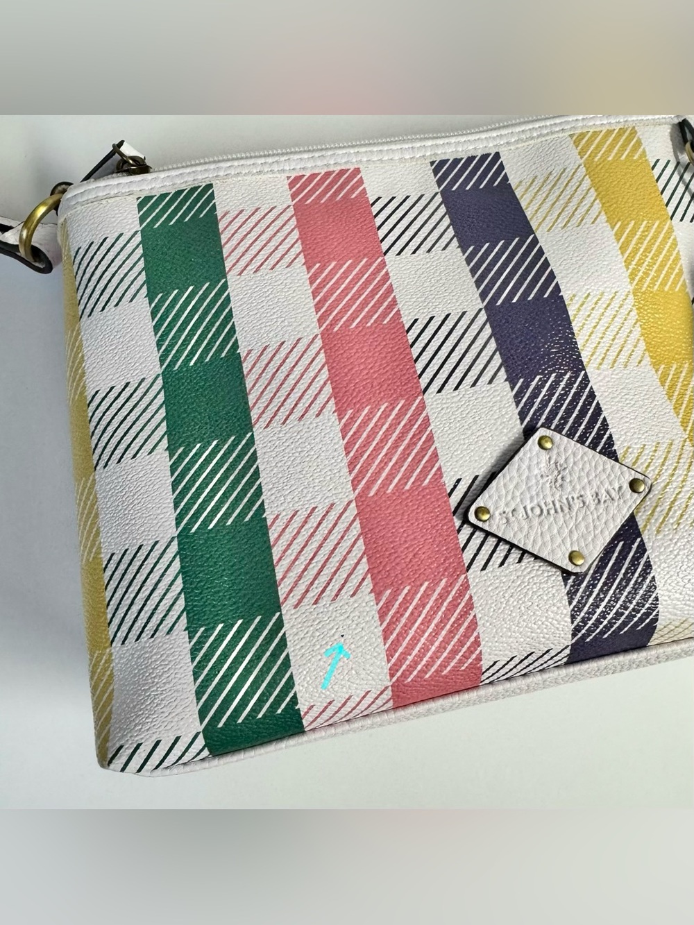 St. John's Bay Plaid Crossbody Bag with Tassel Colorful - Picture 3 of 12